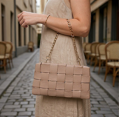 Bolsa Aurora em Couro Nude