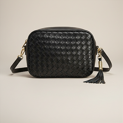 Bolsa Lorena em Couro Legítimo Preta