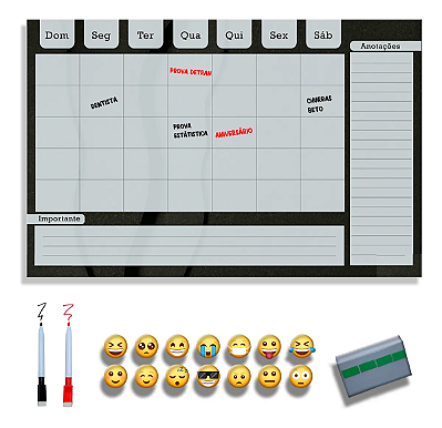 Quadro Planejamento Mensal - Planner Cinza