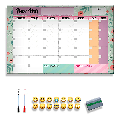 Quadro Planejamento Mensal - Florido