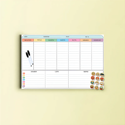 Quadro Planejamento Semanal - Planner Colorido