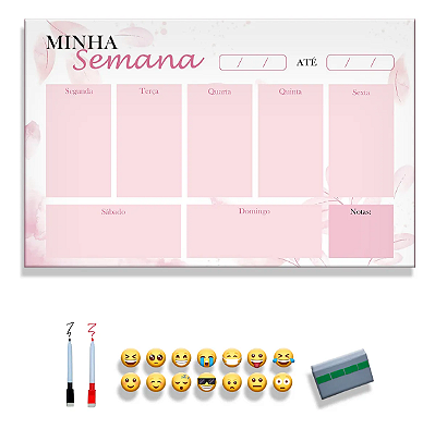 Quadro Planejamento Semanal - Rosa
