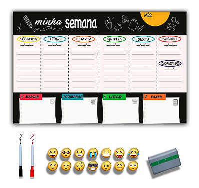 Quadro Planejamento Semanal - Planner Colorido