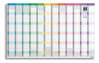 Quadro Lousa Planejador 2026 - Colorido