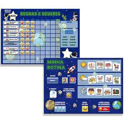 Kit Quadro Educativo Infantil Minha Rotina Diária Incentivo - PAREDE