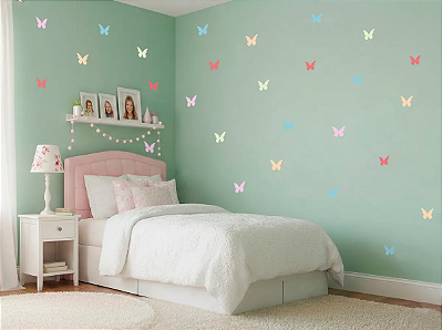 Adesivo De Parede Borboletas Coloridas