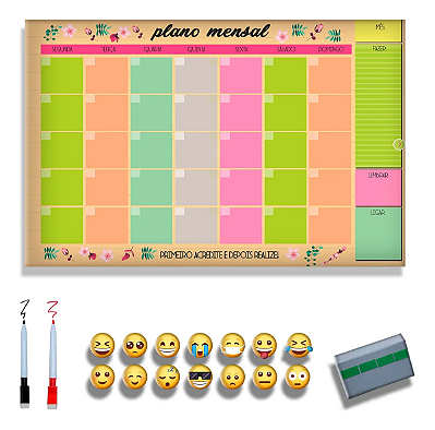 Quadro Planejamento Mensal - Planner Laranja