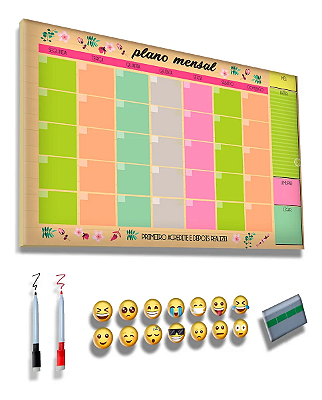 Quadro Planejamento Mensal - Planner Laranja