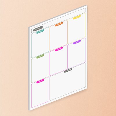 Quadro de Planejamento Semanal - Planner Lousa Colorida