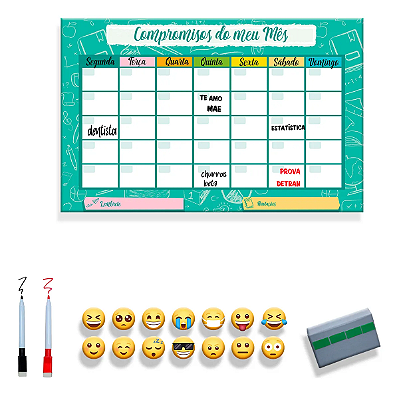 Quadro Planejamento Mensal - Planner Verde