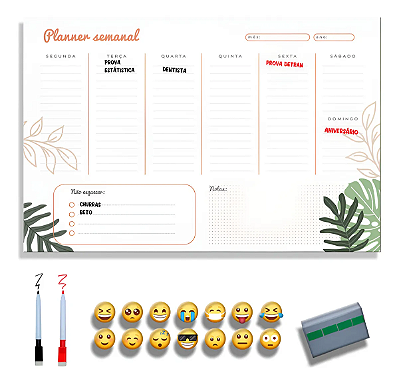 Quadro Planejamento Semanal - Planner Florido