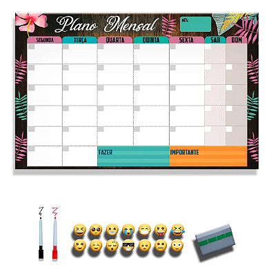 Quadro Planejamento Mensal - Planner Florido