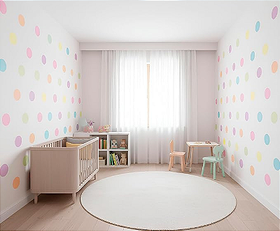 Adesivo De Parede Bolinhas - 150 Und. Cores Pastéis.