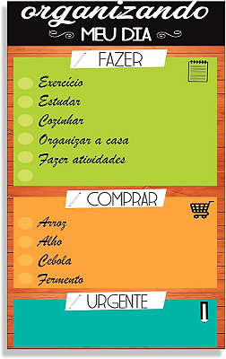 Quadro Lousa Organizador - Organizando Meu Dia