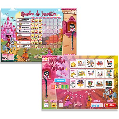 Kit Quadro Educativo Infantil Minha Rotina Diária Incentivo - IMÃ