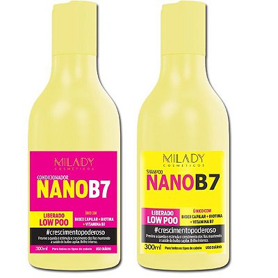 Kit Shampoo + Condicionador Nano B7 Milady Cosméticos