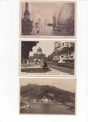 3 Cartões Postais do Rio de Janeiro dos anos 30