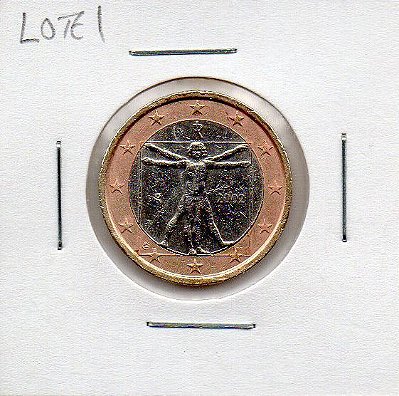 Itália - 1 Euro - 2002 - Leonardo Da Vinci Homem Vitruviano (L1)
