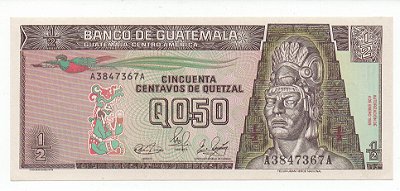 Cédula de 1/2 Quetzal da Guatemala
