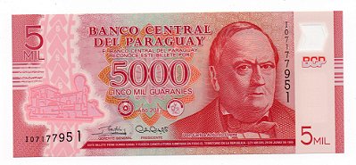 Cédula do Paraguai - 5000 guaranies