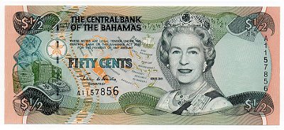 Cédula das Bahamas - 50 Cents