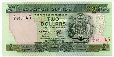 Cédula das Ilhas Salomão - 2 Dollars