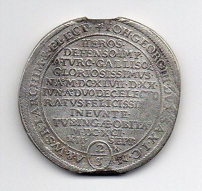 Moeda da Alemanha - 2/3 Thaler - 1691