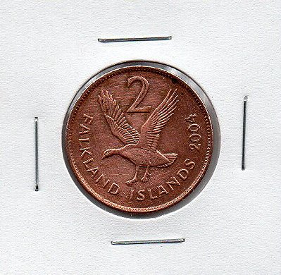 Moeda das Ilhas Falklands - 2 Pence de 2004