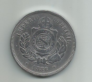 MOEDA DE 200 REIS ANO 1886 ESCASSA