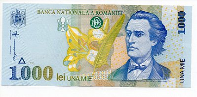 Cédula da Romênia 1000 Lei