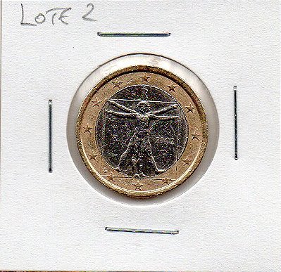 Itália - 1 Euro - 2002 - Leonardo Da Vinci Homem Vitruviano (L2)
