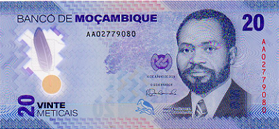 Cédula de Polímero de Moçambique - 20 Meticais