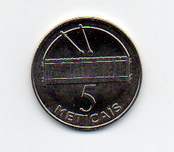Moeda de 5 meticais de Moçambique 2021