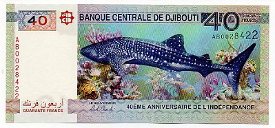 Cédula do Djibouti - 40 Francs