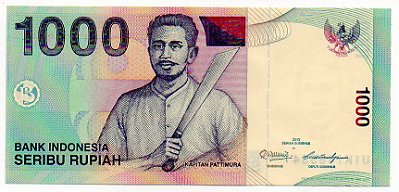 Cédula da Indonésia - 1000 Rupiah
