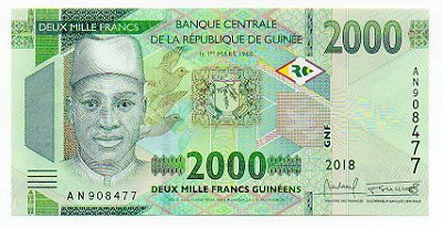 Cédula da República da Guiné - 2000 Francos