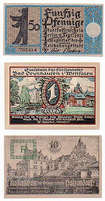 3 Cédulas de Notegeld