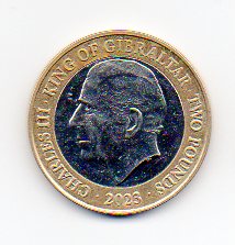 Moeda de 2 libras de Gilbraltar - 2023 Coroação do Rei Charles III