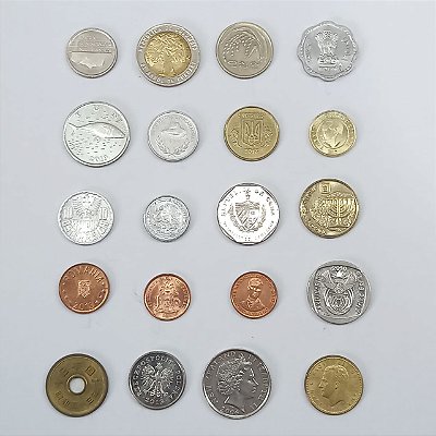 Lote com 20 moedas estrangeiras diferentes - lote 1
