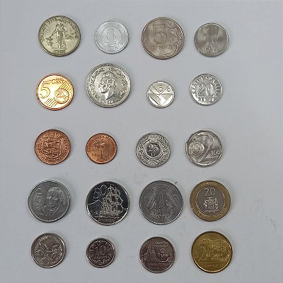Lote com 20 moedas estrangeiras diferentes - lote 5