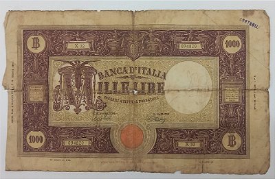 Cédula da Itália - 1000 Liras - 1943