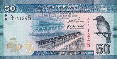 Cédula do Sri Lanka - 50 Rupees