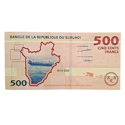 Cédula do Burundi - 500 Francos