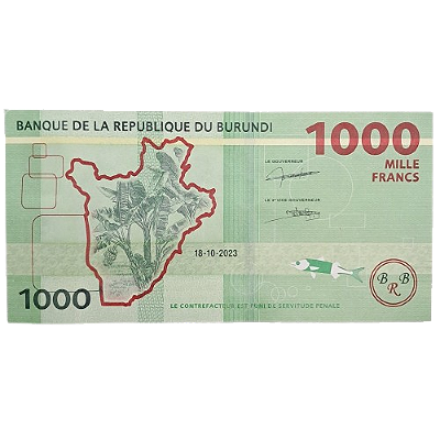 Cédula do Burundi - 1000 Francos