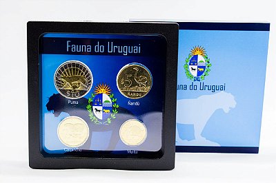 Display de Plástico Uruguai com 4 moedas