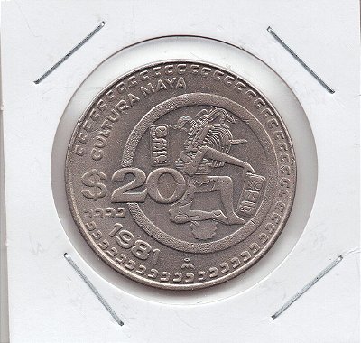 Moeda do México - 20 Pesos - 1981