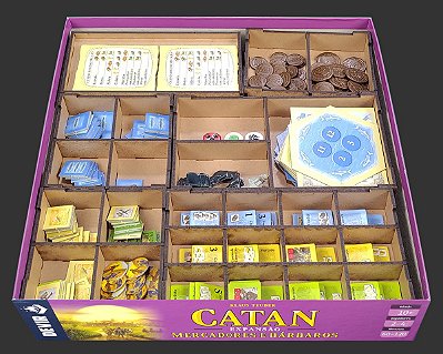 Organizador (INSERT MDF) para Catan: Mercadores e Bárbaros / Cidades e Cavaleiros (Expansões)