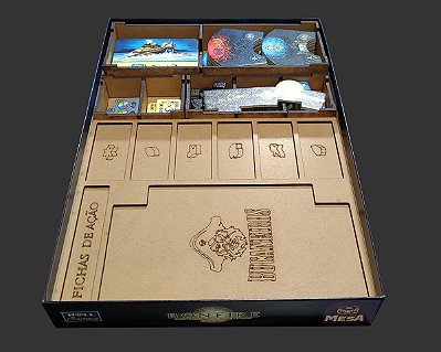 Organizador (INSERT MDF) para Bonfire: Árvores e Criaturas (EXPANSÃO) - com Dashboard + Board Band (Elástico)