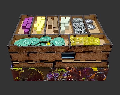 Organizador (SOFT INSERT PARANÁ) para Tiny Epic Pirates + Expansão com Board Band (Elástico)