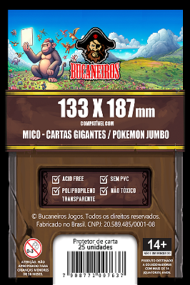 Sleeve Customizado para Pokémon Jumbo / Mico Cartas Gigantes (133 x 187)